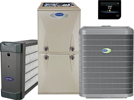 Carrier furnace, outdoor heat pump unit, indoor air quality unit and smart thermostat